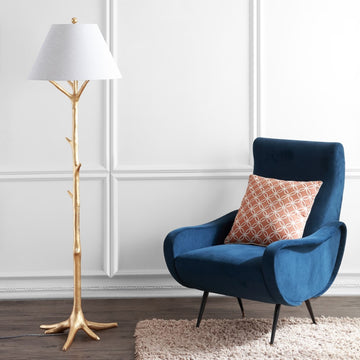 Arbor 63.5" Faux Bois Resin LED Floor Lamp - JONATHAN Y